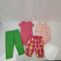 Baby Girl Clothing Bundle 4 Mix n Match Pieces Tank Bodysuit Capri Pants 12 m - £9.63 GBP