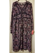 Xhilaration - Sheer Lace Up Front Floral Midi Dress Size M    NWT    B6/ - £18.18 GBP