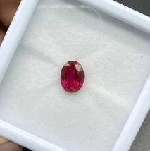 Oval Shape Red Colour Loose Ruby Gemstone Maanik Stone Jewellery Birthstone Gift - £41.95 GBP