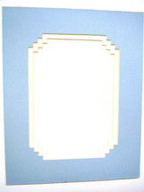 Picture Mat French Stairstep Design Baby Blue with white liner 11x14 for 8x10 - £7.51 GBP