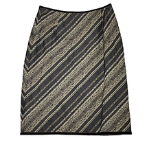 J. Jill Skirt Size 10 Brown Striped Wool Alpaca Blend Lined 29 Waist Women 29X24 - £14.04 GBP