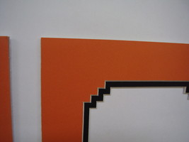 Picture Mat French Stairstep Orange Black and Orange Beige Round Specials - $4.99