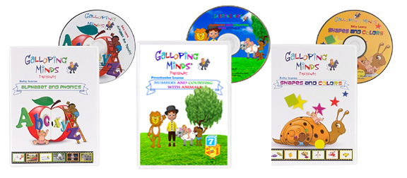 CHRISTMAS GIFT, BABY, KIDS EDUCATIONAL, 3 DVDs ,ABC, 123, PHONICS,SHAPES,COLORS - £23.92 GBP