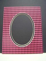 Picture Mat for framing 8x10 for 5x7 photo Rose and Black Houndstooth Matting - £3.55 GBP