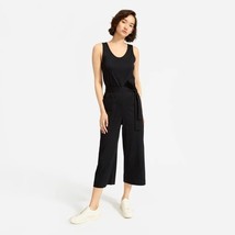 Everlane The Luxe Cotton Jumpsuit Belted Sleeveless Cropped Black XXS - £46.29 GBP