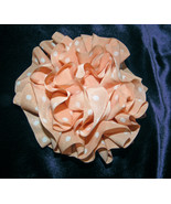 Hand Crochet Peach and White Dot Yorganza Yarn Statement Pin - $12.00