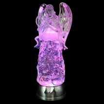 11&quot; Angel Snow Globe Lantern Battery Operated With 6 Hour Timer Color Ch... - $53.99