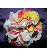 Hand Crochet Multi Colored Modern Design Yorganza Yarn Statement Pin - $15.00