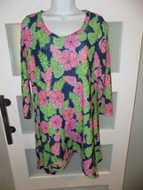Simply Southern Hawaiian Hibiscus Floral Print Tunic Size L Women&#39;s - £16.56 GBP