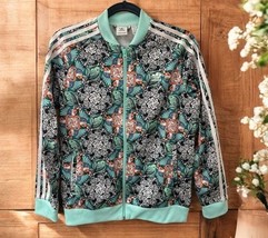 Adidas Jacket Youth XL Parrots Fish All Over Floral Print Full Zip Warmu... - $423.21 MXN