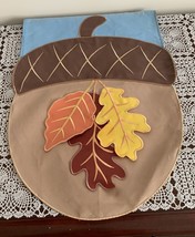 Acorn Fall Leaves Double Sided Reversible Appliqued Small Garden Flag 12... - £9.26 GBP