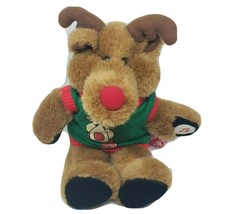 Vintage 1988 Fairview Christmas Brown Reindeer Sweater Stuffed Animal Plush Toy - £44.14 GBP