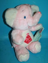 Kenner Plush Lotsa Heart Care Bear Cousin Elephant 13&quot; Pink Stuffed Tag Vtg 1984 - £34.26 GBP