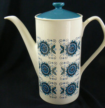 Vintage Johnson Bros Brothers England White  Porcelain Blue Pattern Coffe pot - $70.39