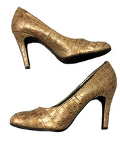 LizClaiborne Flex 7.5M Tan Alligator Print Sam Womens High Heel Ladies Shoes - £11.94 GBP