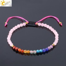 CSJA Simple Small Beads Bracelets 4mm Natural Stone Chakra Handcrafted Beaded Br - £9.74 GBP