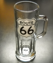 Route 66 Shot Glass Tall Style with Handle Clear Glass Black White Road ... - $9.99