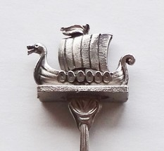 Collector Souvenir Spoon Canada Newfoundland L&#39;Anse aux Meadows 3D Viking Ship - £11.71 GBP