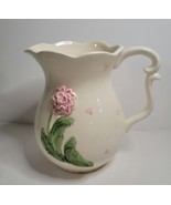 Vintage Ceramic Pitcher with 3D Rose on the Front - $15.00