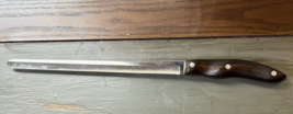 Vtg Cutco Serrated Bread Knife No 1024 Brown Swirl Handle Stainless Steel USA - £29.70 GBP