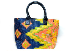 Free shipping in US - Vintage Jaipur Cotton Tote with Kantha Thread Hand Embroid - £55.94 GBP