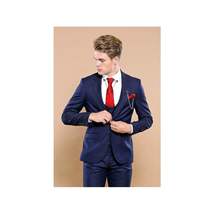 Men 3pc European Vested Suit WESSI by J.VALINTIN Extra Slim Fit JV12 Navy blue image 3