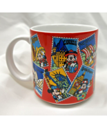 Walt Disney Mickey Mouse Coffee Mug World Travel Postage Stamps Japan Epcot - £6.83 GBP