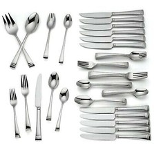 Lenox Urbane 50 Piece 18/10 Stainless Flatware Set Service for 6 New - £133.45 GBP