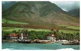 Panoramic View Lahaina, Maui Harbor Pioneer Inn &amp; Carthaginian Postcard - £236.08 GBP