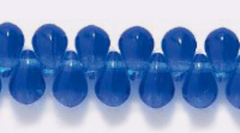 Czech Dark Aqua Glass Drop Beads 4x6 mm, 100, Blue 4x6mm drops - £1.97 GBP