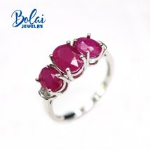 Bolai ,New natural 3.6ct Ruby  ring real africa  gemstone luxury 925 sterling si - £214.71 GBP