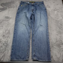 Nautica Pants Mens 34 Blue Denim Flat Front Straight Mid Rise Casual Jeans - $25.72