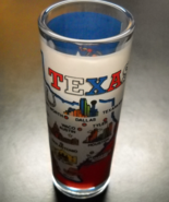 Texas Shot Glass Tall Style The Lone Star State Map on Red White and Blue Wrap - $7.99