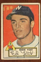 Vintage 1952 Baseball Card TOPPS #123 EDDIE YOST 3rd Base Washington Senators - £7.81 GBP