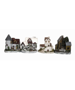 Small Cottages Town Village Ceramic Porcelain JSNY Collectibles Lot of 4 - $13.81