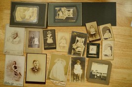 Vintage Lot CDV Cabinet Photos Mixed Infants Babies &amp; Children Studio Memorial - £36.16 GBP