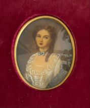 Antique Oval Miniature Hand Painted Lady Portrait Signed by Artist - £393.72 GBP