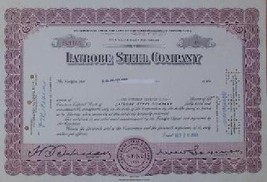 Latrobe Steel Company Stock Certificate - 1964 - Old Rare Scripophilly Bond - $79.95