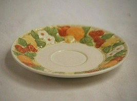 Della Robbia by Metlox Poppytrail Vernon Saucer Plate Embossed Fruit Floral Rim - £7.90 GBP
