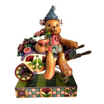 Jim Shore &quot;Flower Bear&quot; In Wheelbarrow Garden Flowers Whimsical NIB Enesco  - £22.21 GBP