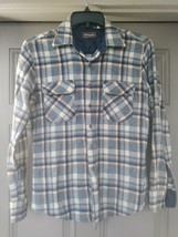 Vintage 80&#39;s Men&#39;s 100% Wool Flannel Shirt SZ M CAMPUS - £23.50 GBP