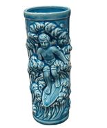Vintage Blue Ceramic Tiki Mug With Surfer Design By Orchids Of Hawaii Japan - €14,80 EUR
