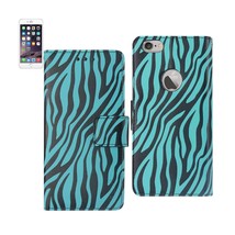 [Pack Of 2] Reiko Iphone 6 Plus 3-IN-1 Animal Zebra Print Wallet Case In Blue - £17.19 GBP