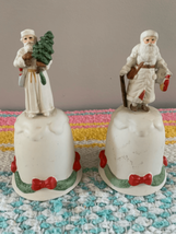 JIM SHORE ENESCO Santa Claus Bell Lot of 2-1987 Folk Art 6” Tall w/Tags - $16.83