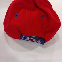 MLB Chicago Cubs Men's Back Strap Red Cotton Baseball Cap Hat image 5