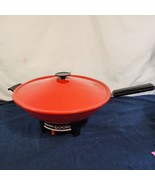 Vintage West Bend Non Stick Electric Wok Red Made In USA - Tested &amp; Work... - £18.96 GBP