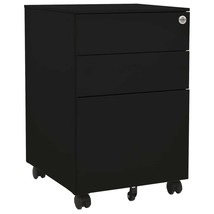 Mobile File Cabinet Black 39x45x60 cm Steel - $129.89
