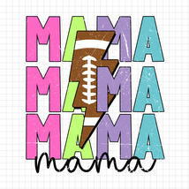Football Mama PNG, Lightning Bolt Football Mom PNG, Colorful Game Day Sh... - $46.73 MXN