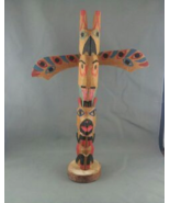 Hand Painted and Carved Totem Pole - Primitive Design - Made in Canada - £46.65 GBP