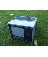 VINTAGE SOVIET USSR  PORTABLE BLACK &amp; WHITE TV SILELIS 405D-1 WORKING - £102.03 GBP